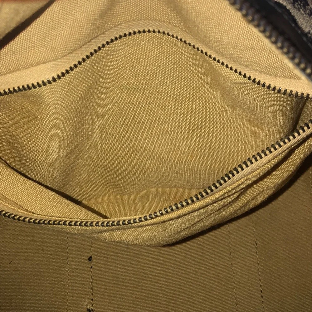 CELINE Navy Blue and Grey Monogram Boston Carry On Overnight Travel Bag 30cm